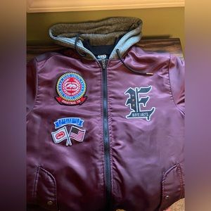 Eckō Unlimited Maroon Varsity Jacket